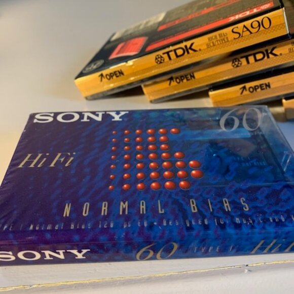 Lot Of 7 sealed cassette tapes old school TDK and Sony HIFI 90 min. & 60 min. - Picture 2 of 3